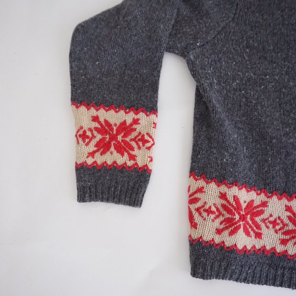 Vintage Sonoma Charcoal Nordic Zip Cardigan Cabincore Grandmacore L - Picture 7 of 8